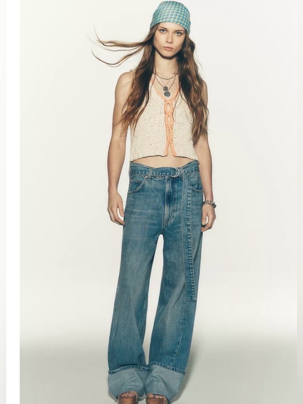 FREE PEOPLE x We The Free East Bay Cuffed Jeans/Spunky size 31 - Picture 4 of 16